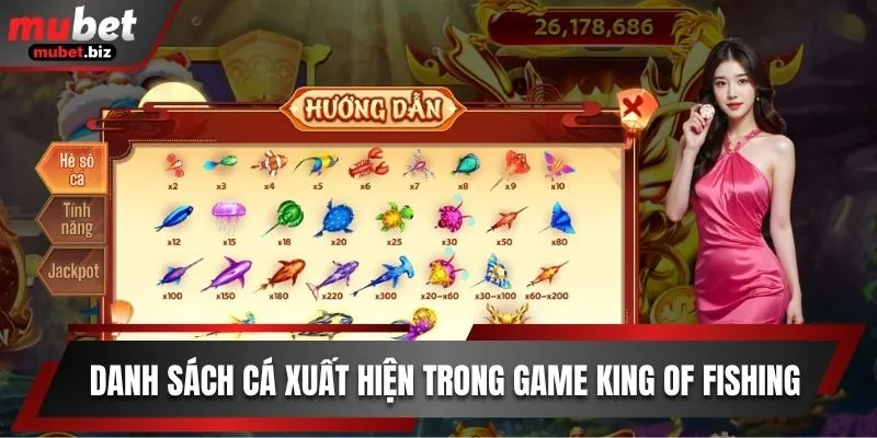Danh sách cá xuất hiện trong game King Of Fishing